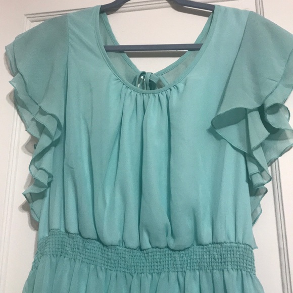 Like New Mint Ruffle Dress - Picture 2 of 3